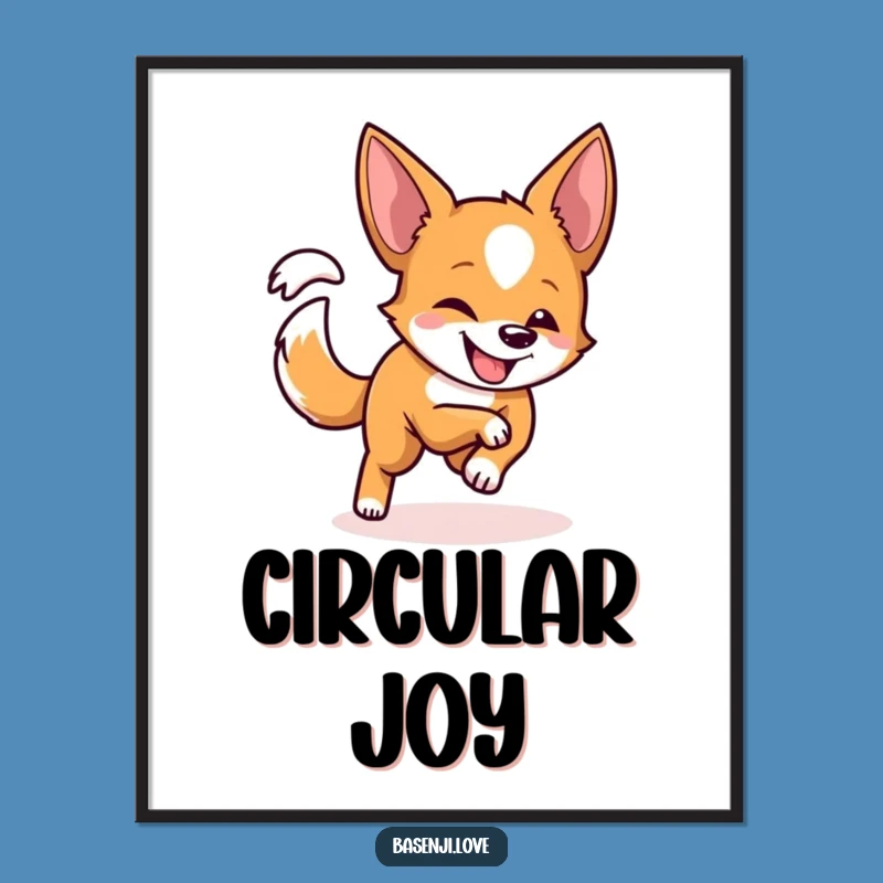 Funny Spinning Basenji Digital Art: Instant Playful Energy for Your Walls!