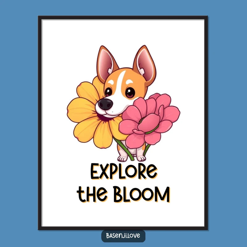 Funny Curious Basenji Digital Art: Instant Wonder for Your Walls!