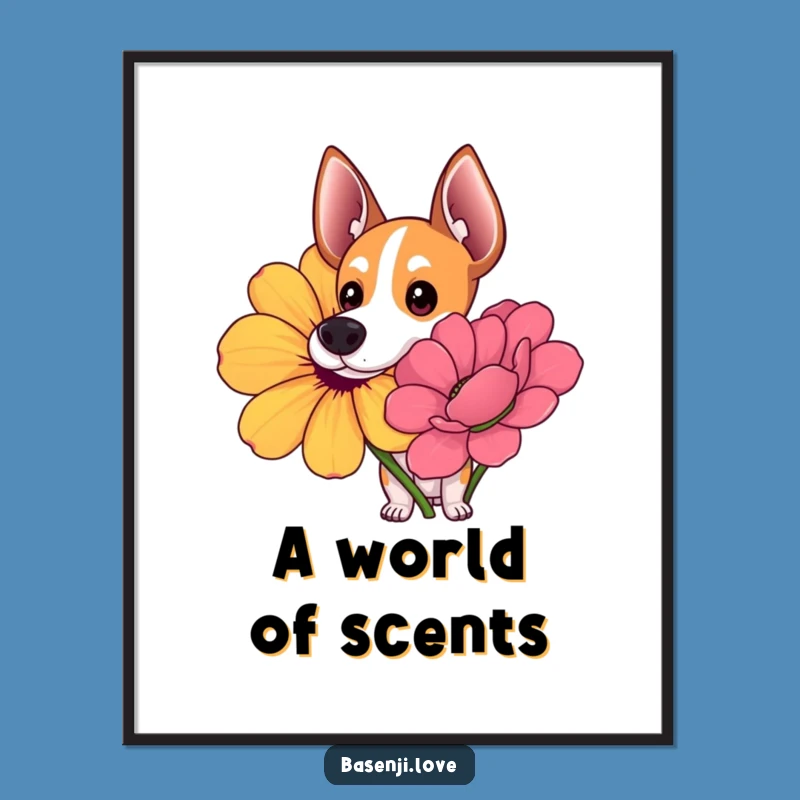 Funny Curious Basenji Poster: Bring Nature's Wonder to Your Walls!
