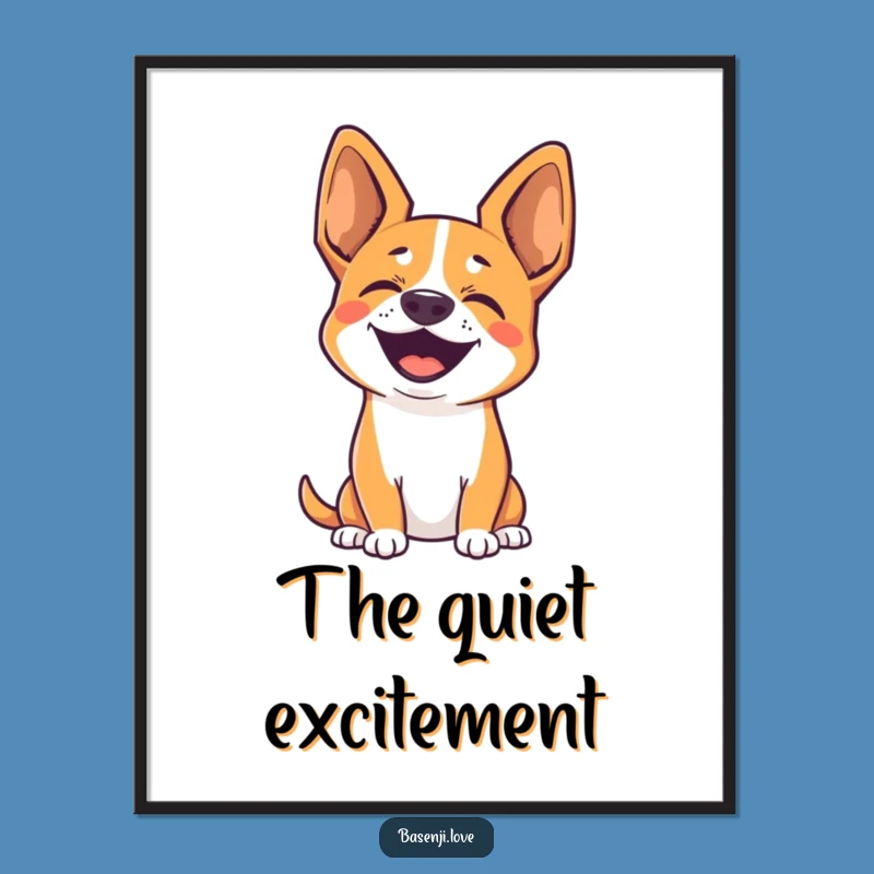 Funny Basenji Joy Poster: Bring Silent Excitement to Your Walls!