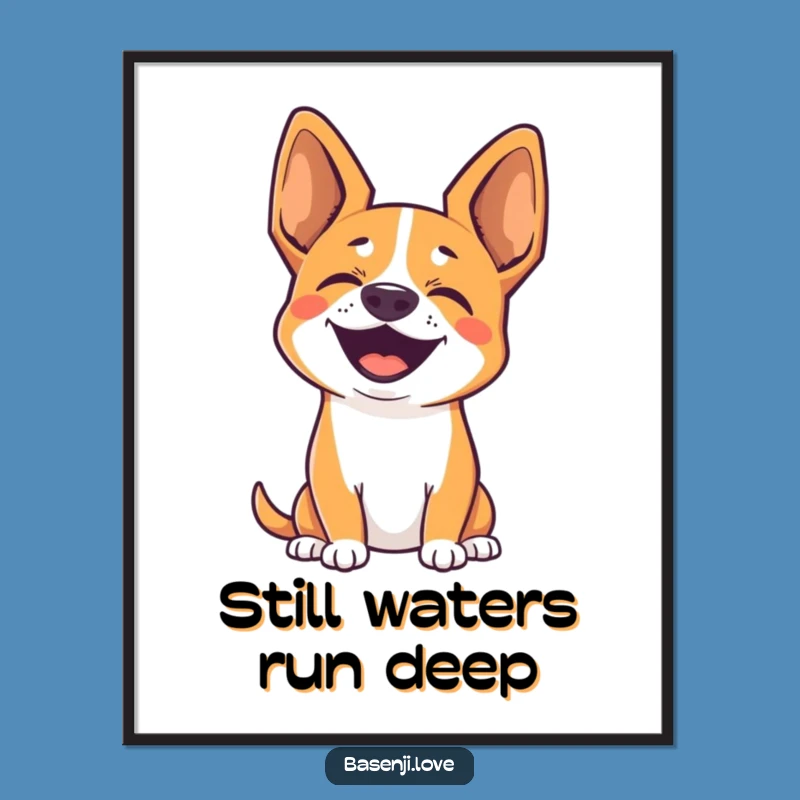 Basenji Silent Bark Printable Wall Art: Free Downloadable Joyful Dog Art