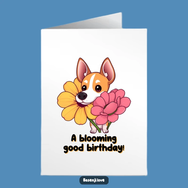 Basenji Birthday Card Free Printable: Curious Sniff Downloadable Gift
