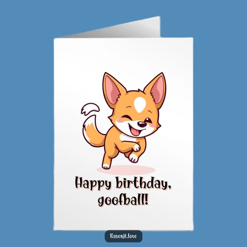 Basenji Birthday Card Free Printable: Tail Chase Fun Downloadable