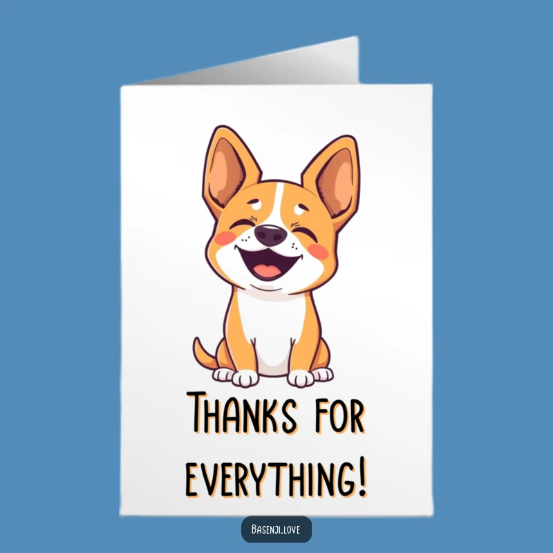 Funny Thank You Card Free Printable: Joyful Basenji Bark